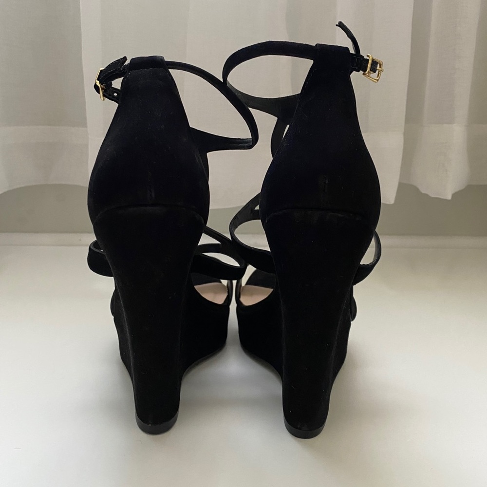 Aldo Black Wedges with Strap Design